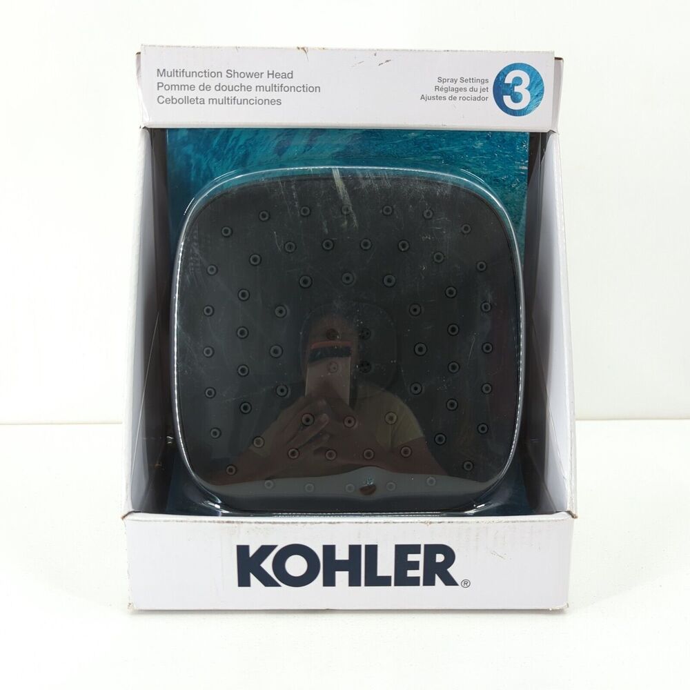 KOHLER Fordra 3 Spray Patterns 6.817 Wall Mounted Fixed Shower Head Matte Black